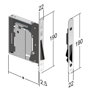 Magnetinė Spyna Su Plokštele BONAITI NO-HA MINI 938-G992 Matinis Chromas