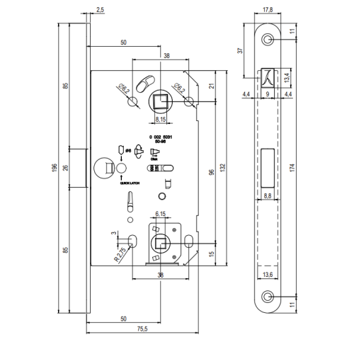 Magnetinė Spyna BONAITI FORTY NG V67 WC Juoda
