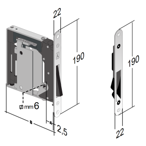 Magnetinė WC Spyna Su Plokštele BONAITI NO-HA MINI 937-G992 Matinis Chromas