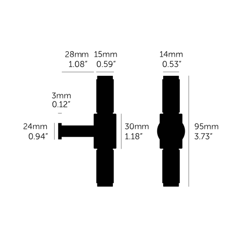 Baldinė Rankena T-BAR BUSTER + PUNCH CROSS Juoda