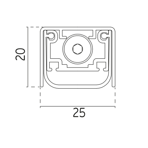Automatinis Durų Slenkstis JNF IN.06.009 ( 25 x 20 mm )