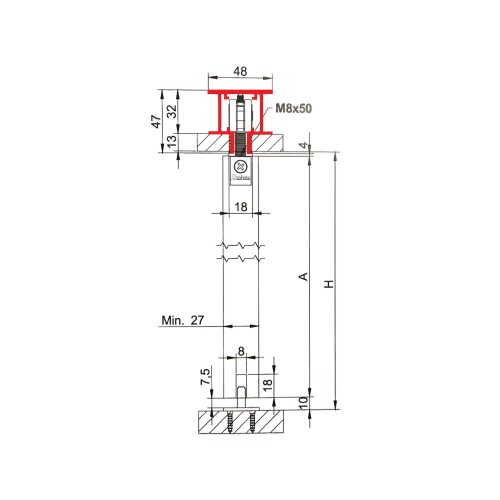 Lubinis Bėgelis SAHECO STAR FTI 48x47 mm